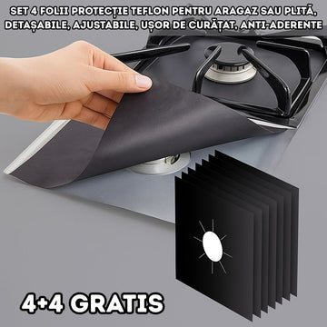 Set 8 Folii Protecție Teflon pentru Aragaz sau Plită - Reutilizabile