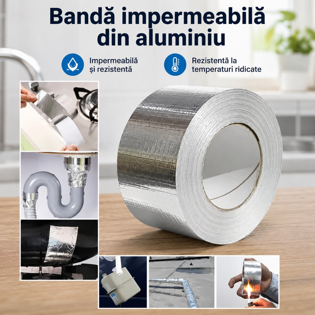 Bandă Super Adezivă Impermeabilă 15 cm x 5 m – Etanșare și Reparații Rapide