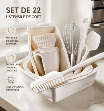 Set 22 Accesorii pentru Copt – 22 Piese pentru Deserturi Perfecte!
