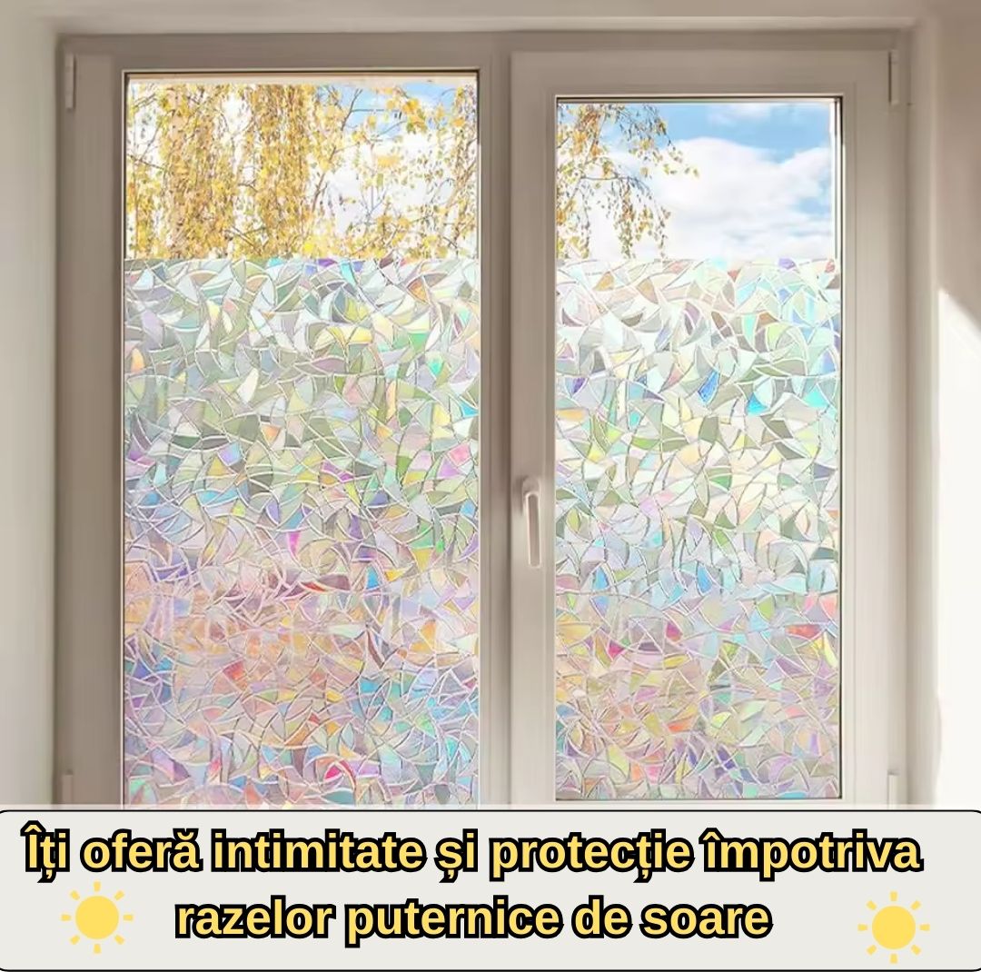 Folie decorativa si protectiva pentru geamuri 200 x 60 CM - Design elegant cu protectie maxima