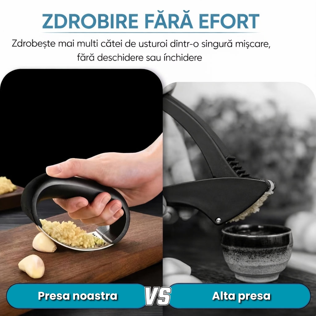 Presă Usturoi Profesională din Oțel Inoxidabil Premium – Zdrobire Rapidă
