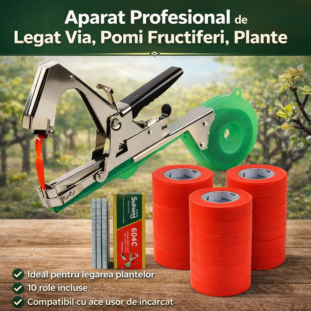 Aparat de Legat pentru Grădină și Vie – 10 Role Incluse