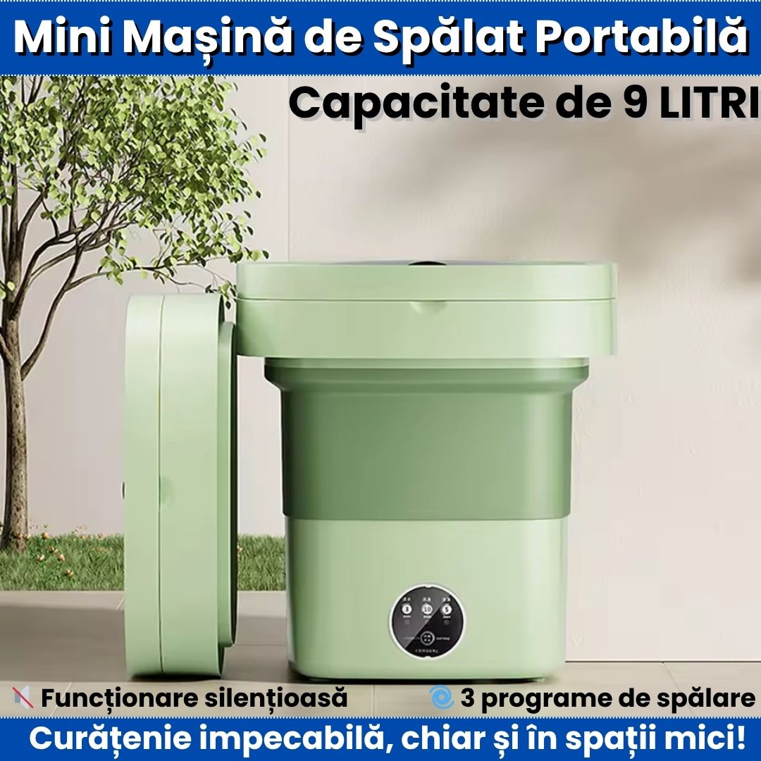 Mini Mașină de Spălat Portabilă 9L – Curățenie Rapidă Oriunde, Oricând!