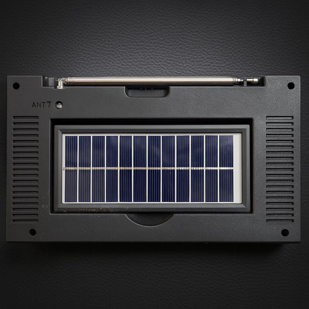 Radio cu aspect vintage - Incarcare solara, lanterna led , card SD