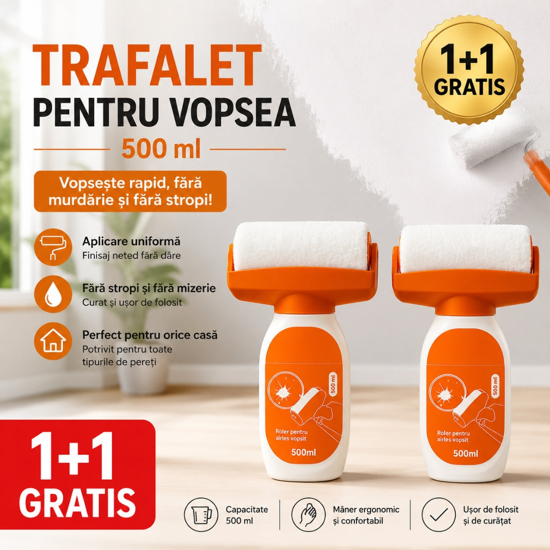 Trafalet pentru Vopsea cu Rezervor 500 ml – Vopsire Rapidă și Fără Stropi