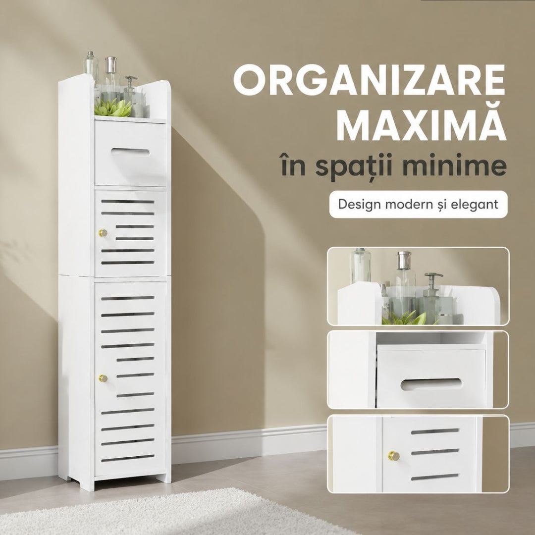 Dulap Îngust cu 4 Niveluri – Soluția Perfectă pentru Spații Mici!