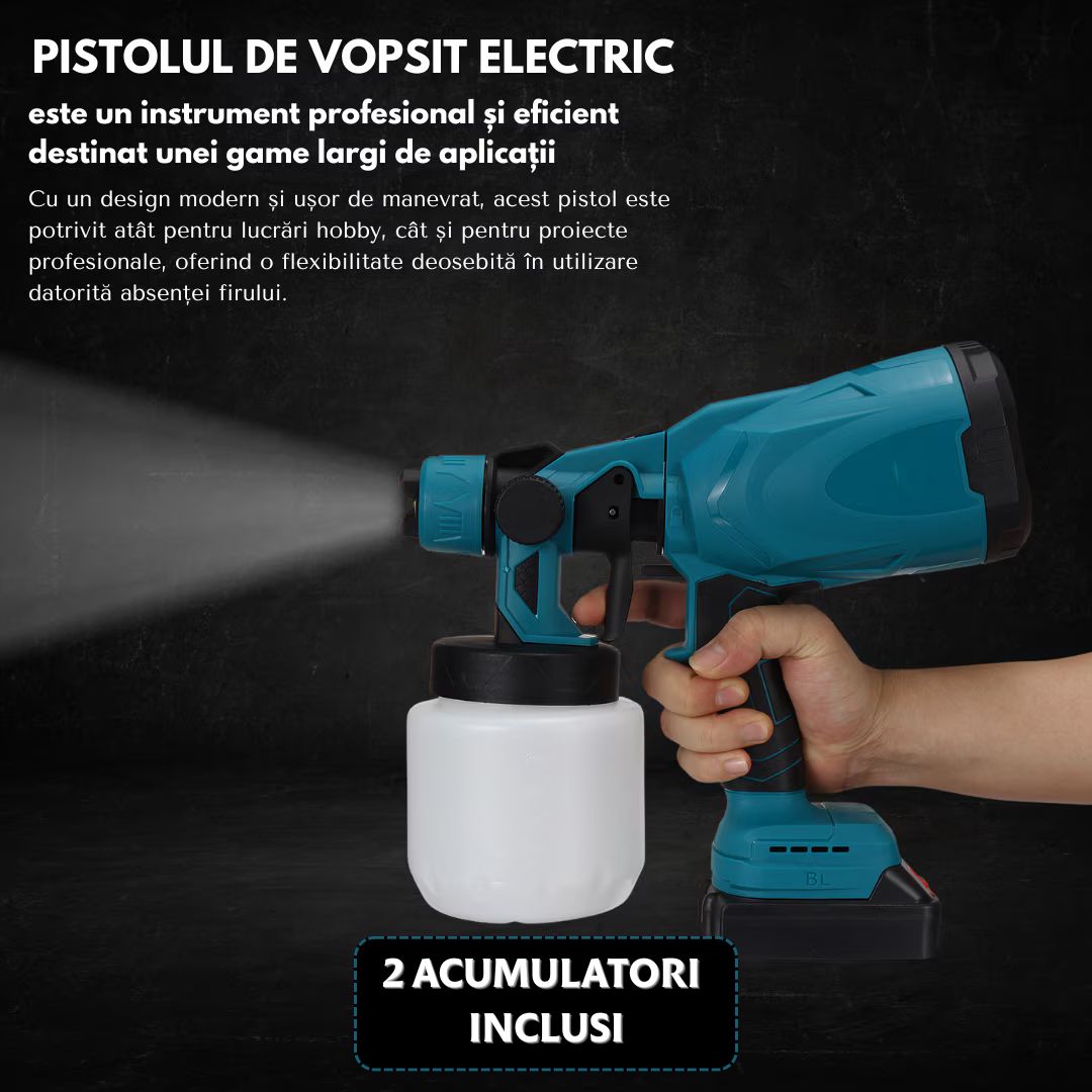 Pistol profesional pentru vopsit - 2 acumulatori inclusi 48 V