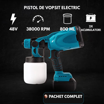 Pistol profesional pentru vopsit - 2 acumulatori inclusi 48 V