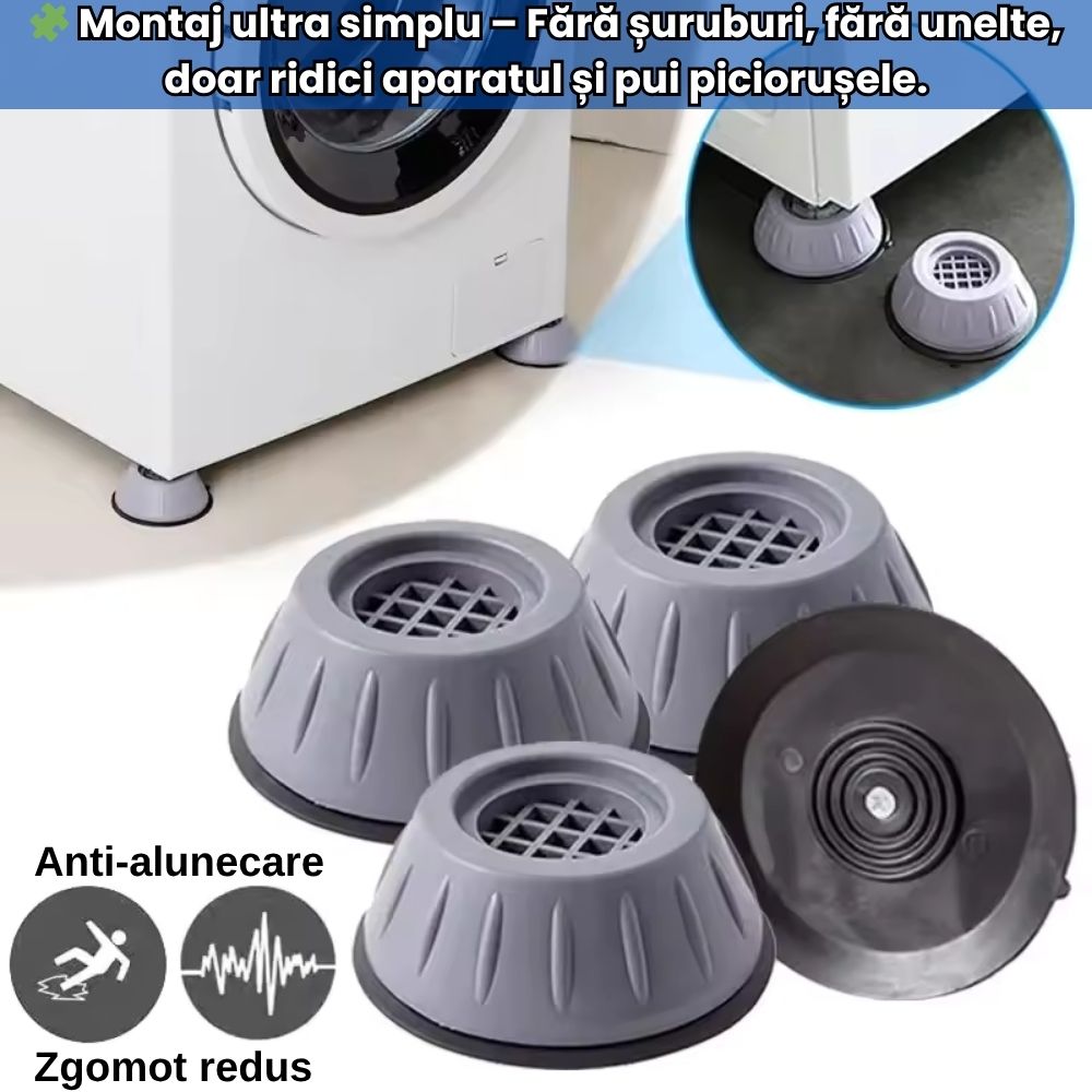 Suporturi Anti-Alunecare & Anti-Zgomot 4+4 GRATIS – Protejează Podeaua și Aparatele