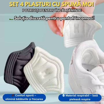 Set 4 Plasturi Moi pentru Călcâie – Confort Maxim și Fără Bătături!