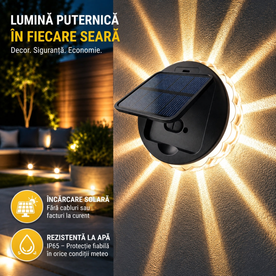 Set 5 Lămpi Solare Tip Stea – Iluminare Decorativă LED pentru Grădină și Gard