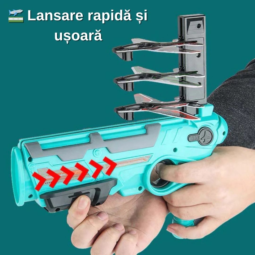 Pistol Lansator de Avioane de Jucărie – Distracție, Mișcare și Aventură pentru Copii!