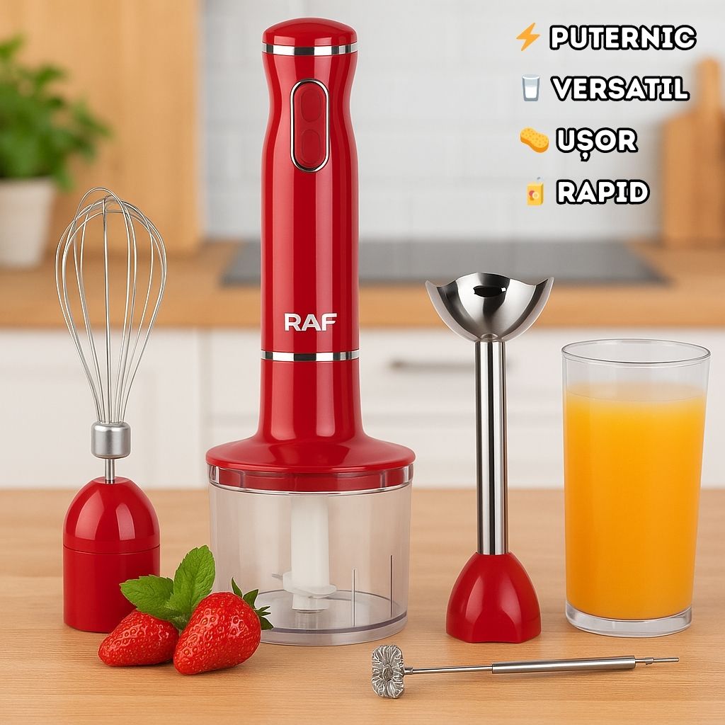 Blender de mana 5 in 1 - Otel inoxidabil, Compact si Puternic