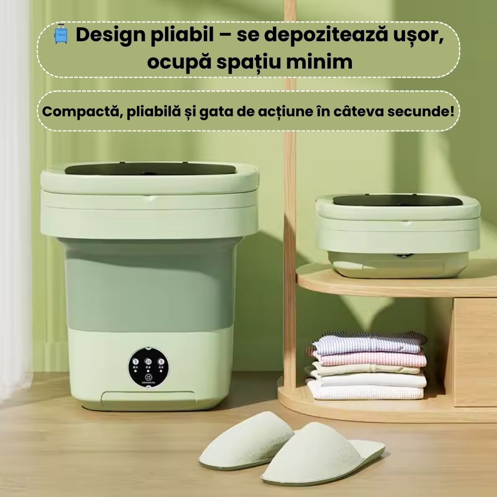 Mini Mașină de Spălat Portabilă 9L – Curățenie Rapidă Oriunde, Oricând!