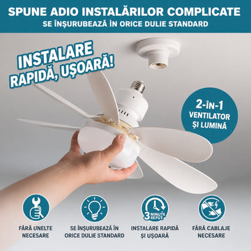 Ventilator de Tavan cu Lumină LED 40W, Telecomanda – Răcoare și Confort în Orice Sezon