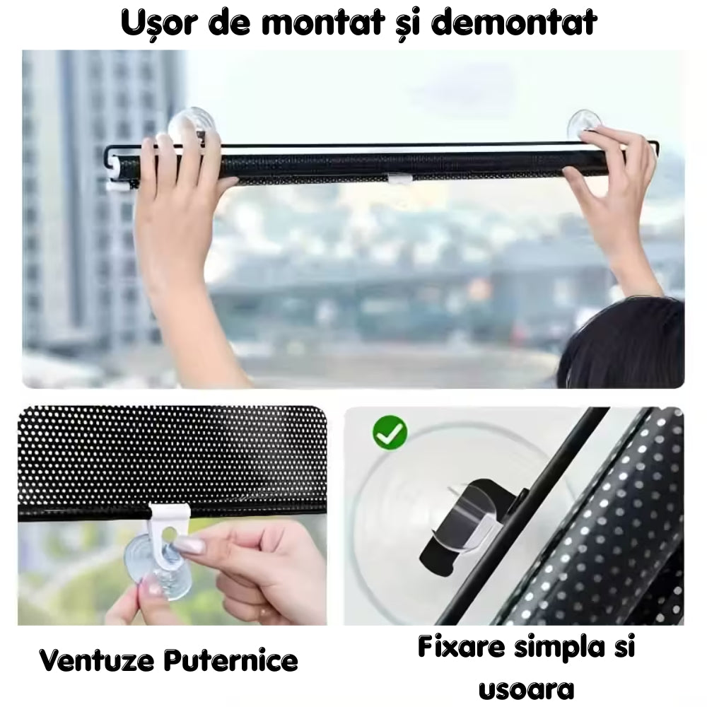 Jaluzea de fereastra cu fixare simpla 125x68cm – Portabila, reglabila