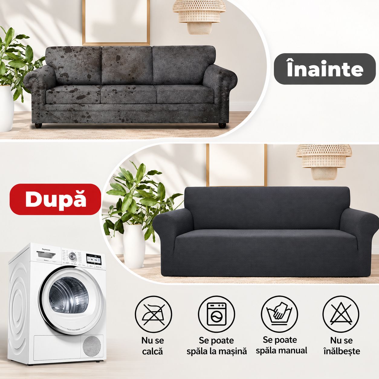 Husă Elastică Universală pentru Canapea – Protecție și Aspect Modern, Elastică, Rezistentă