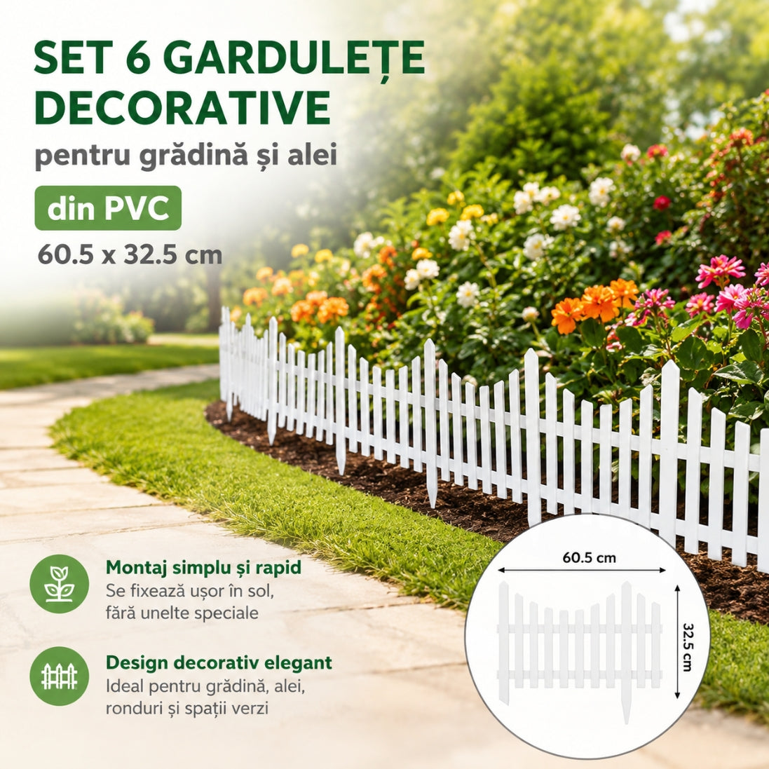 Set 6 Gardulețe Decorative PVC – Transformă Grădina într-un Spațiu Elegant!