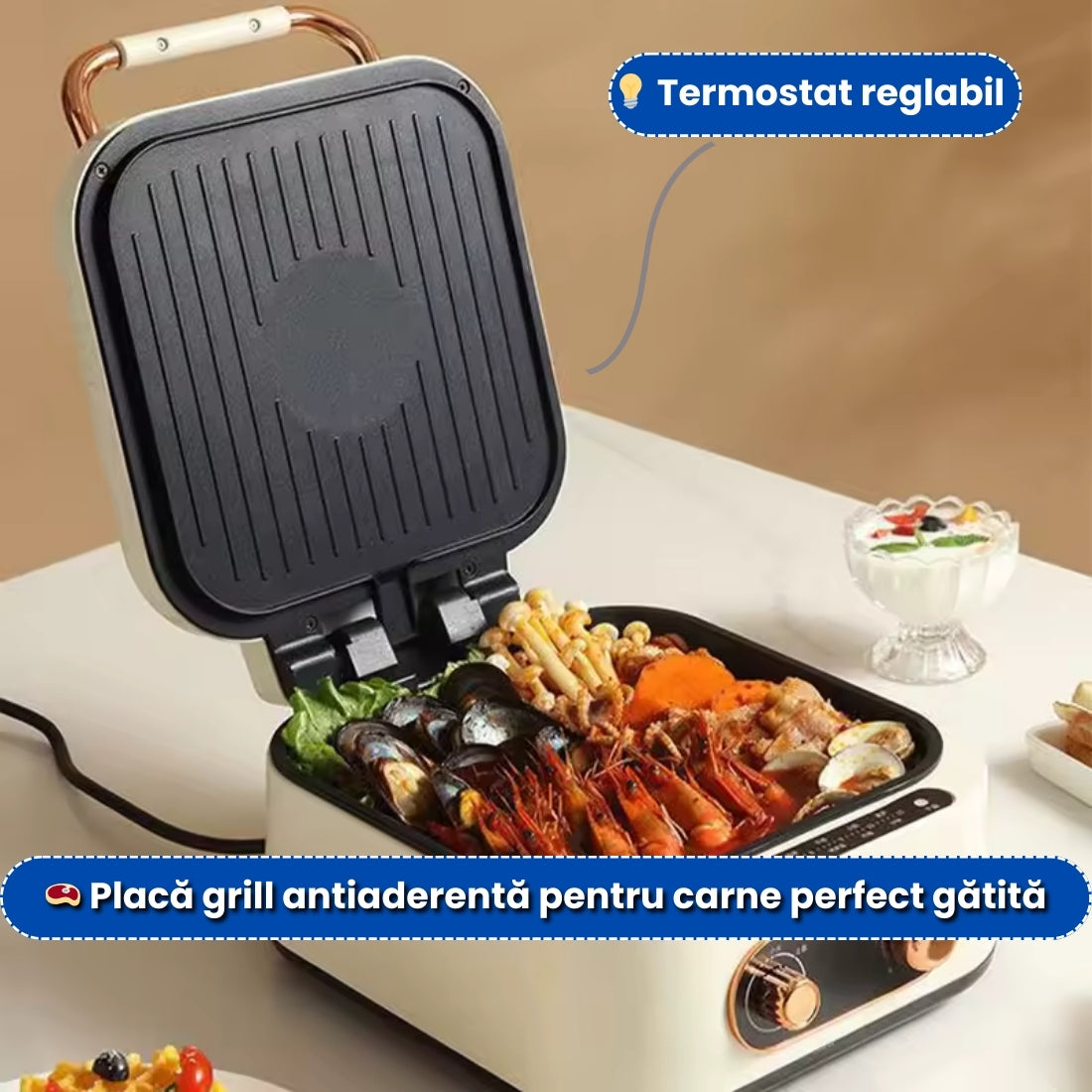 Mini Cuptor + Grill + Tigaie 3 în 1 – Ideal pentru orice bucatarie
