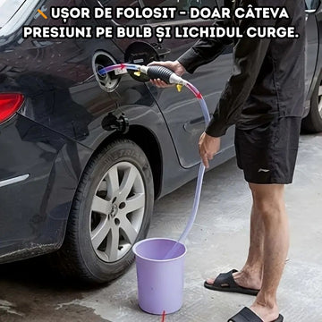 Pompa Manuală pentru Transfer Lichide cu Furtun Transparent – Transfer Rapid și Ușor
