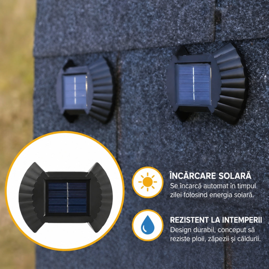 Lămpi Solare de Perete Tip Scoică – Set 6 Bucăți, Rezistente la Apă IP65