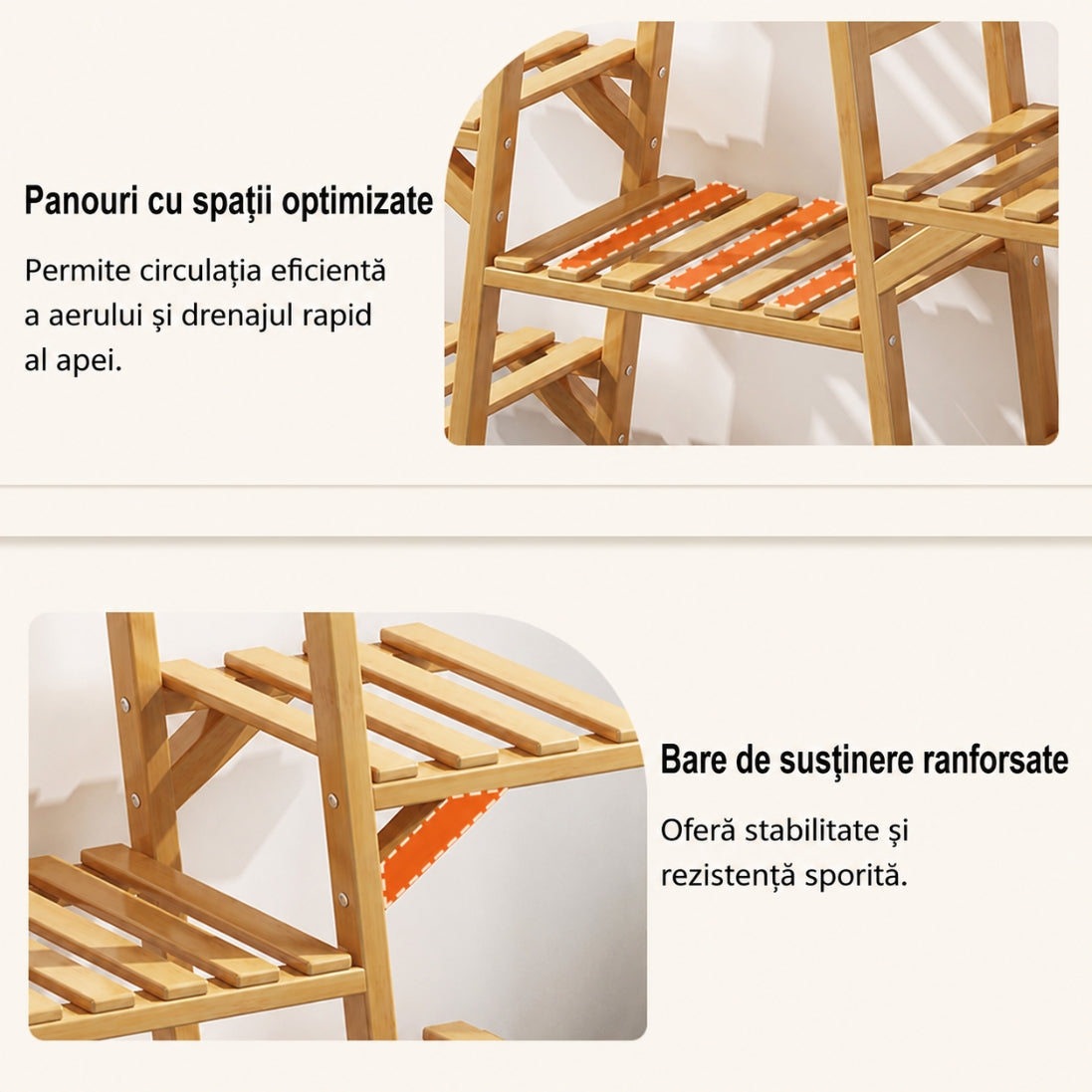 Suport pentru Plante din Bambus cu 9 Niveluri – Raft Elegant pentru Flori și Ghivece