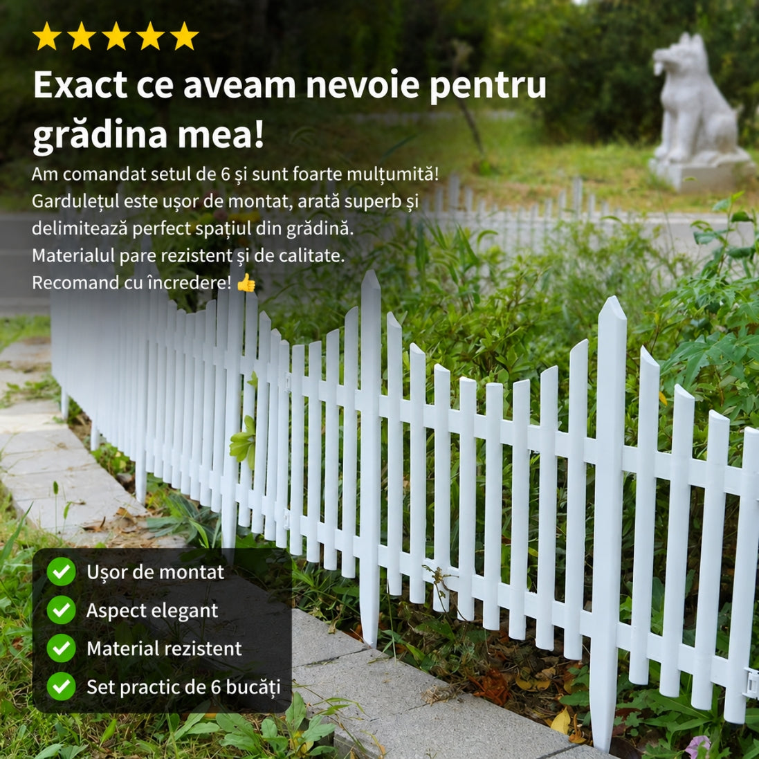 Set 6 Gardulețe Decorative PVC – Transformă Grădina într-un Spațiu Elegant!