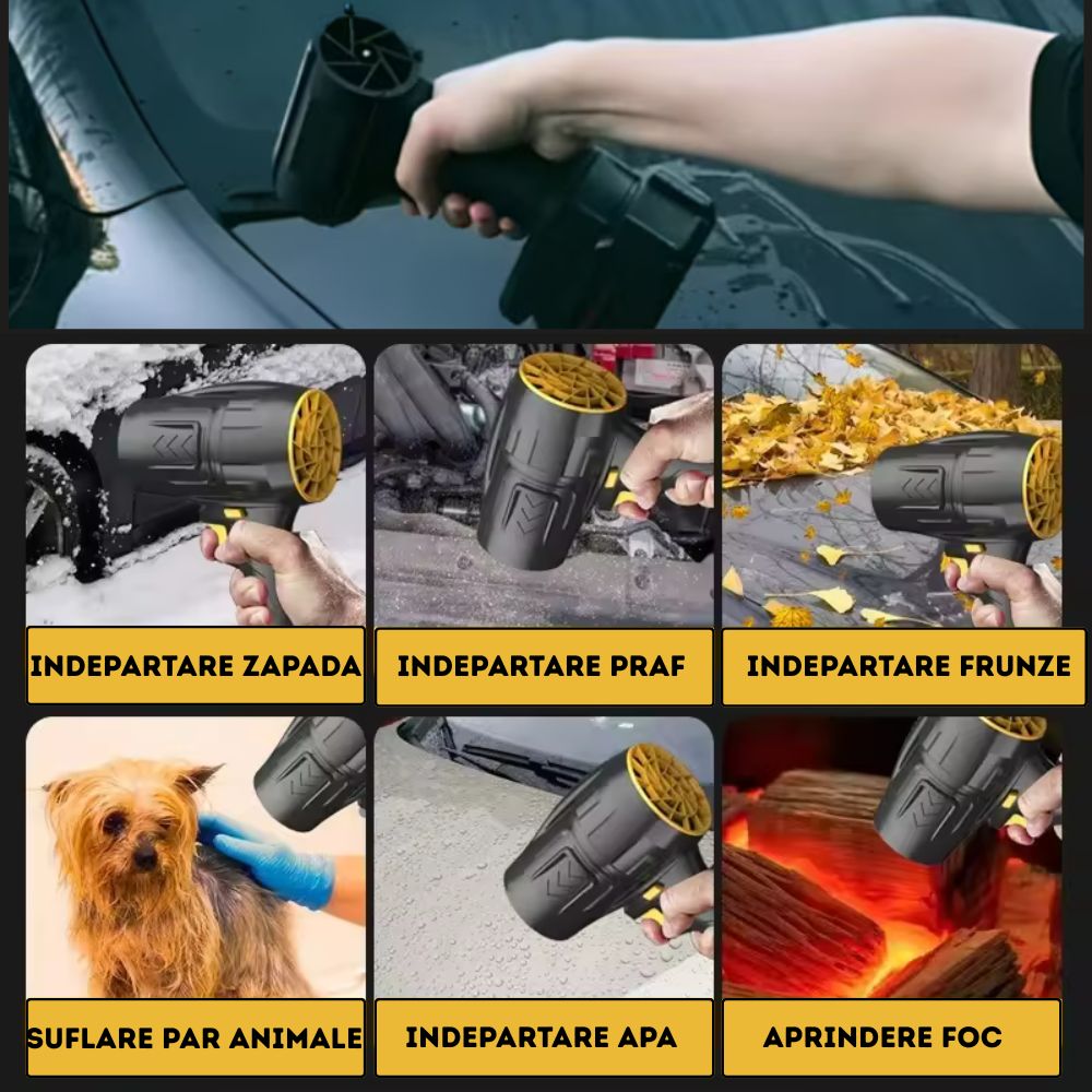 Suflantă Aer Profesională 48V cu 2 Acumulatori – Putere mare și Portabilitate