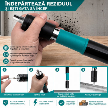 Pistol Pneumatic Profesional pentru Fixare în Orice Material – 75 Cuie Cadou