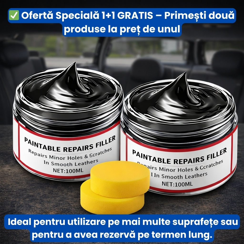 Pastă Reparare Piele Auto pentru Interior Mașină – Refacere Rapidă + 1+1 GRATIS