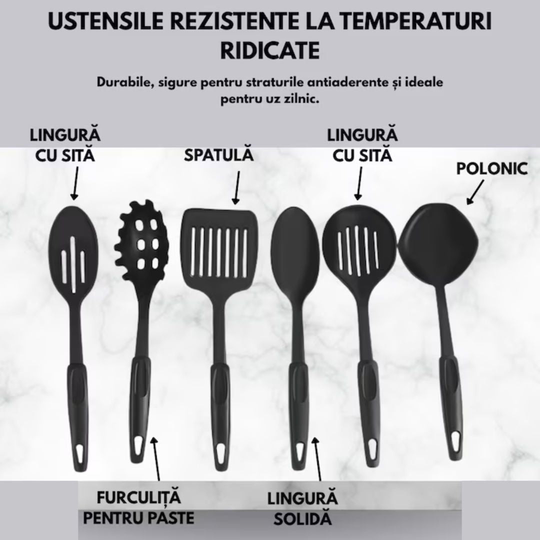 Set 13 Piese Oale și Tigăi Antiaderente cu Accesorii - Eleganță și Performanță în Bucătăria Ta