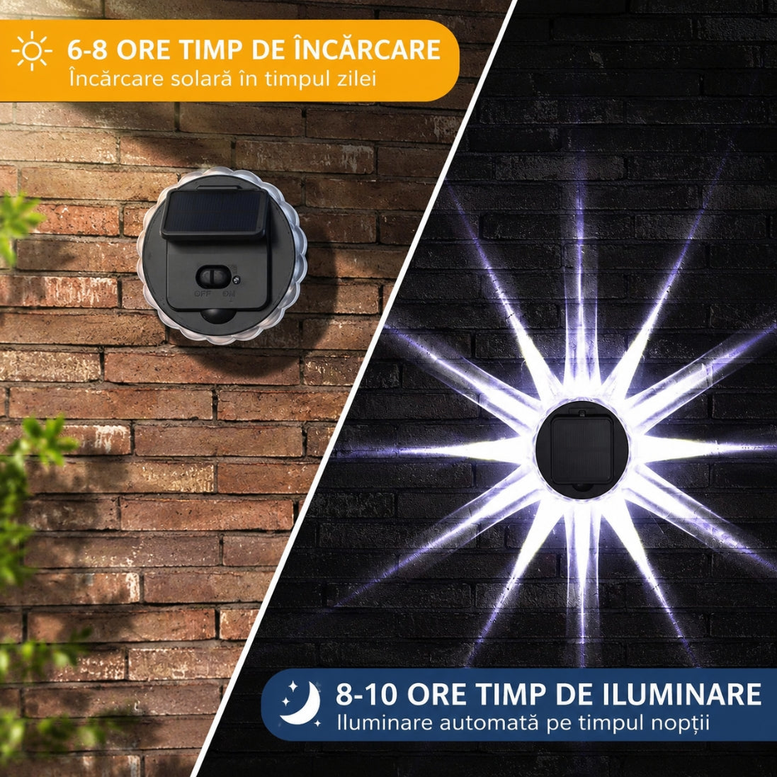 Set 5 Lămpi Solare Tip Stea – Iluminare Decorativă LED pentru Grădină și Gard