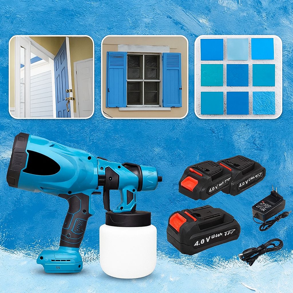 Pistol profesional pentru vopsit - 2 acumulatori inclusi 48 V