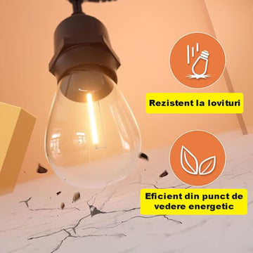 Ghirlanda luminoasa cu de 10M cu 10 becuri – Exterior & interior
