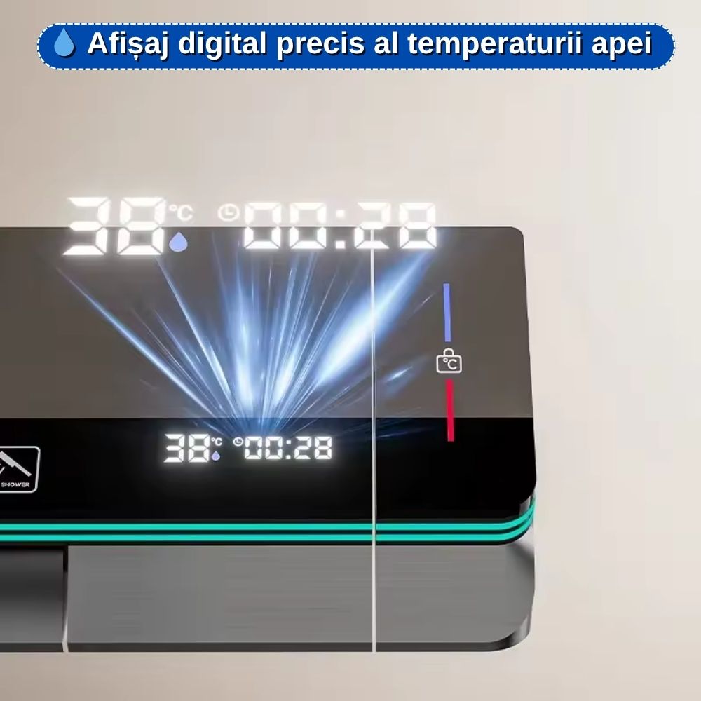 Set Duș Modern Digital cu Iluminare LED și Afișaj al Temperaturii – Design Modern, Confort Maxim