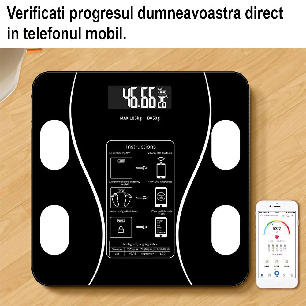 Cantar corporal inteligent cu aplicatie telefon