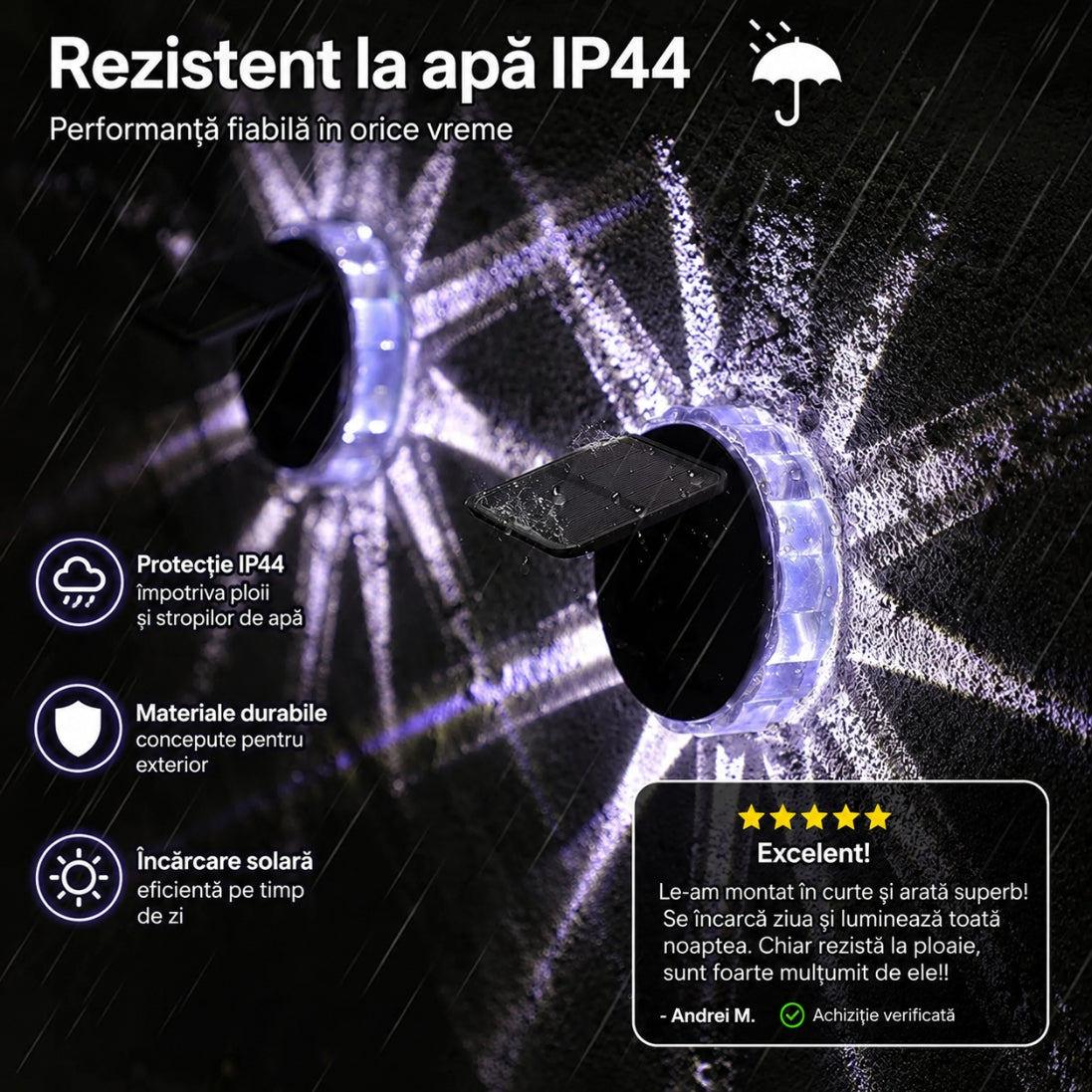 Set 5 Lămpi Solare Tip Stea – Iluminare Decorativă LED pentru Grădină și Gard