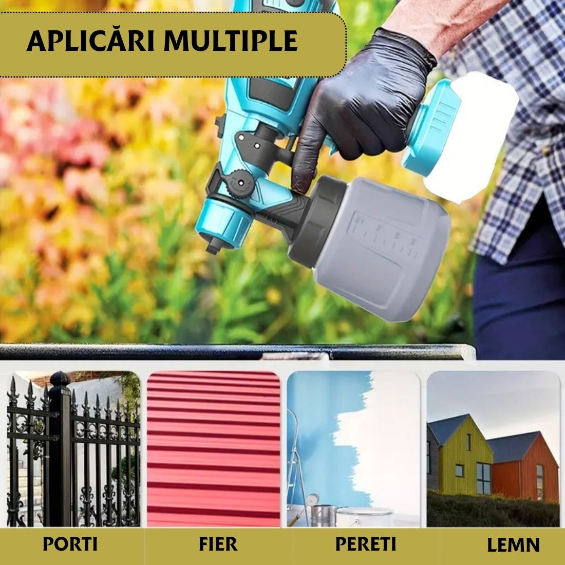 Pistol profesional pentru vopsit - 2 acumulatori inclusi 48 V