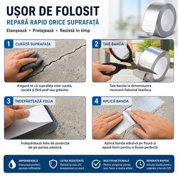 Bandă de Etanșare Superadezivă Impermeabilă – Aderență Extremă pe Orice Suprafață