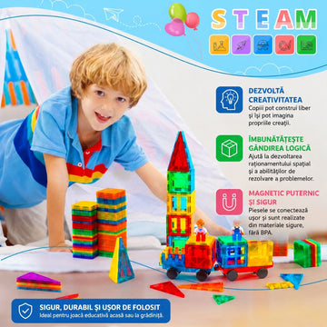 Blocuri Magnetice de Construcție 60 Piese – Dezvoltă Creativitatea și Imaginația