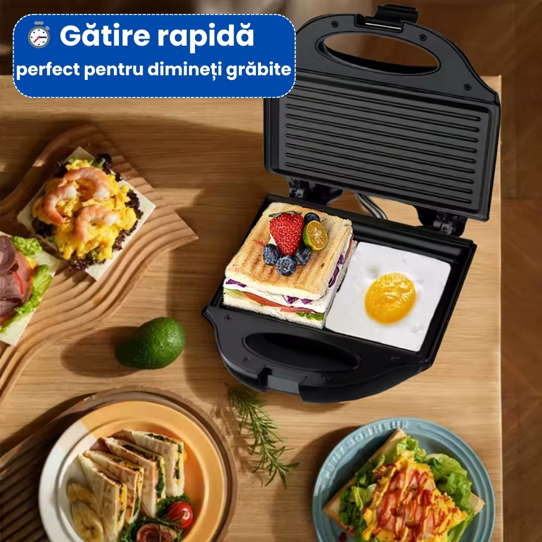 Sandwich Maker Electric –  Putere 750W, Plăci Antiaderente
