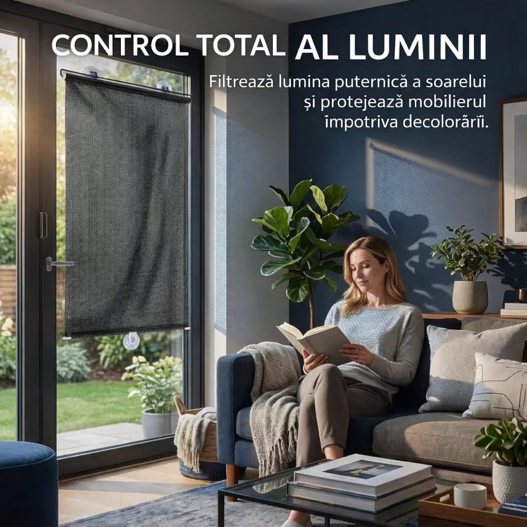 Jaluzea de fereastra cu fixare simpla 125x68cm – Portabila, reglabila