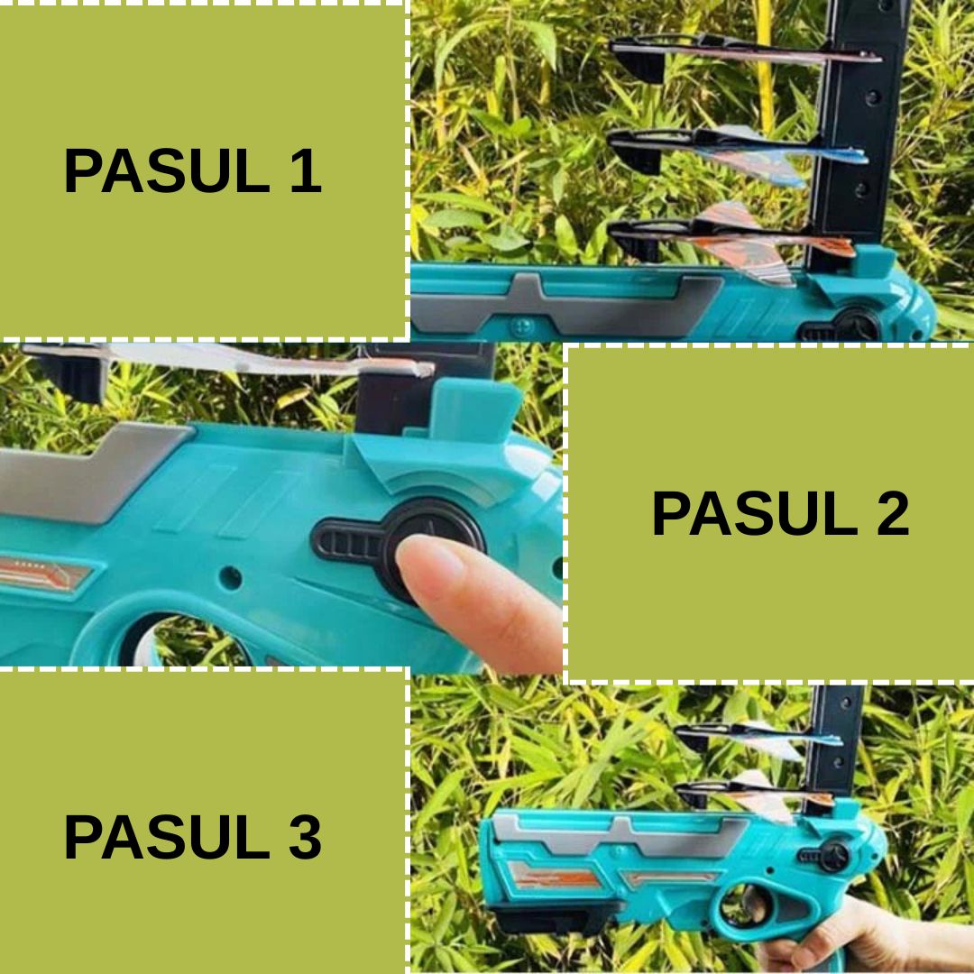 Pistol Lansator de Avioane de Jucărie – Distracție, Mișcare și Aventură pentru Copii!