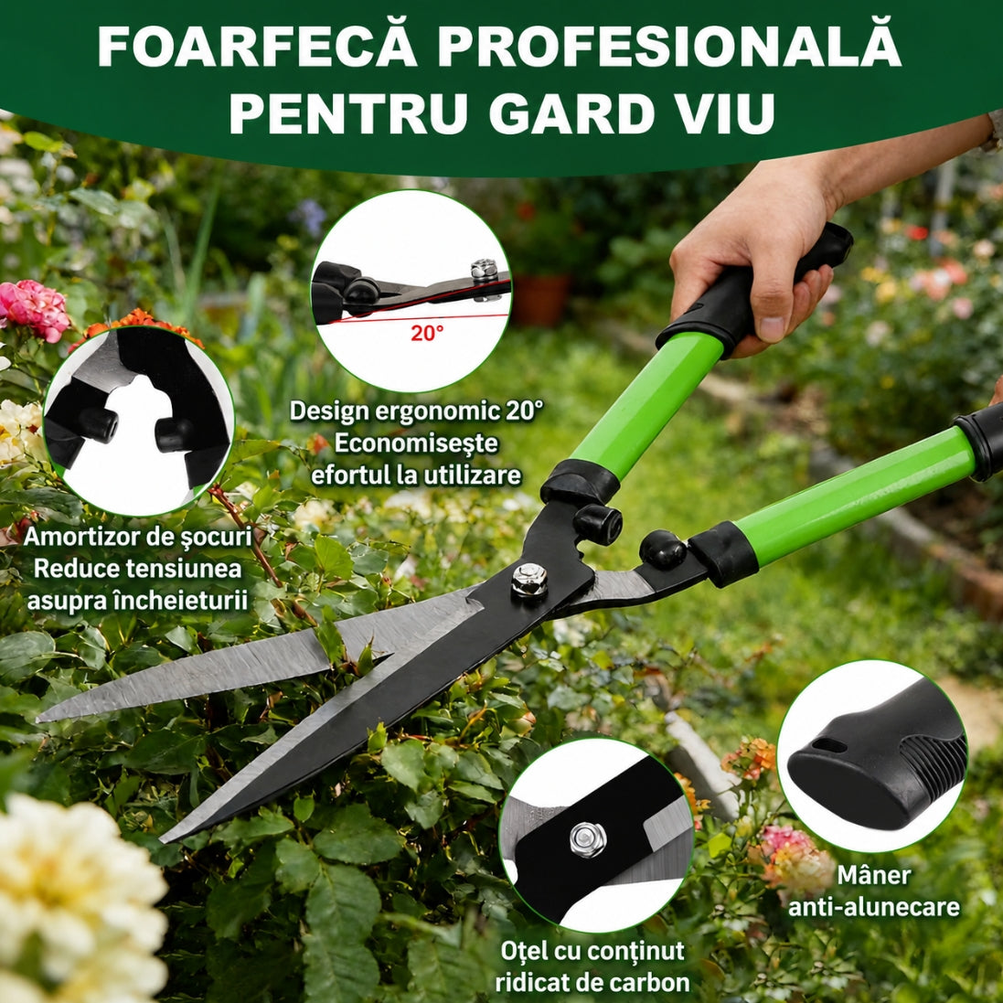 Set Profesional 3 Foarfece pentru Grădină – Tăieri Precise și Fără Efort!