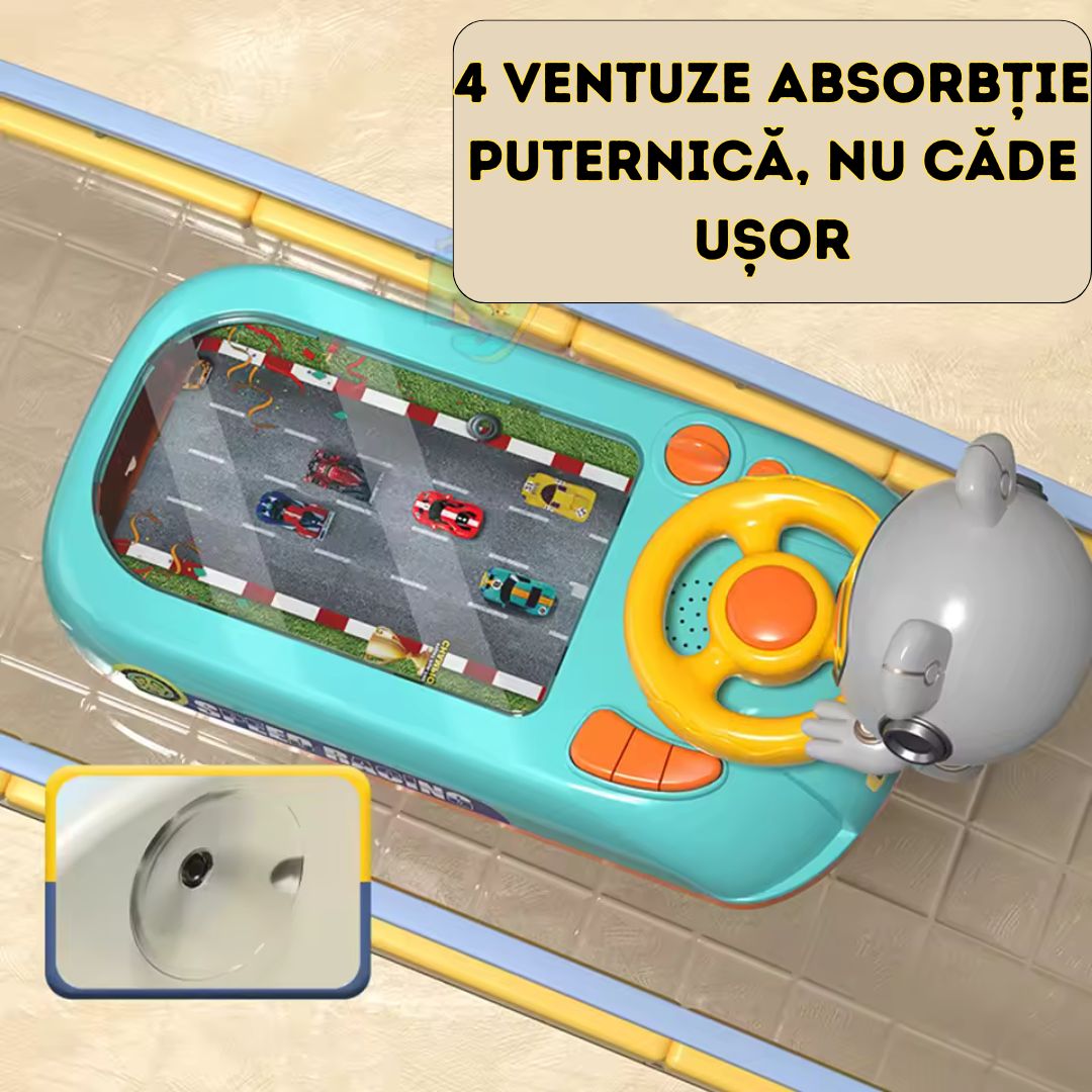 Jucarie Interactiva Volan de Condus cu Circuit Curs - Sunete si Functii, Alimentare USB, pentru Copii