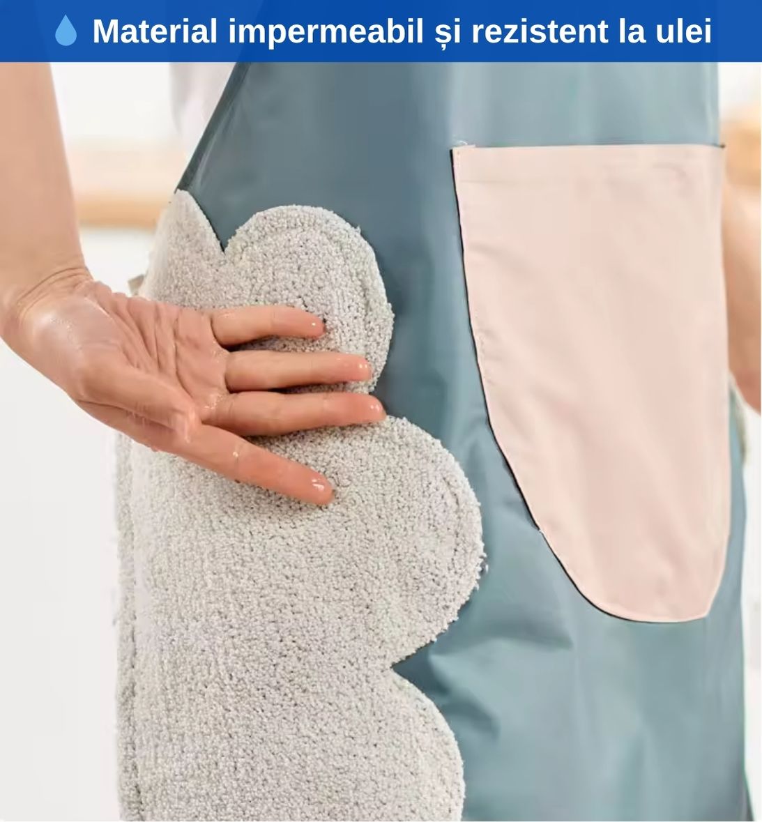 Șorț Rezistent la Ulei și Pete – Impermeabil, Cu Design Modern și Buzunar Mare