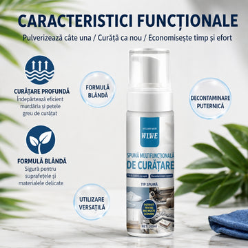Spumă de Curățare Multisuprafețe – Îndepărtează Grăsimea, Petele, Mizeria și Redă Strălucirea