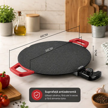 Plită Electrică Coreeană Multifuncțională 1800W, 36 cm – Gătire Rapidă și Uniformă