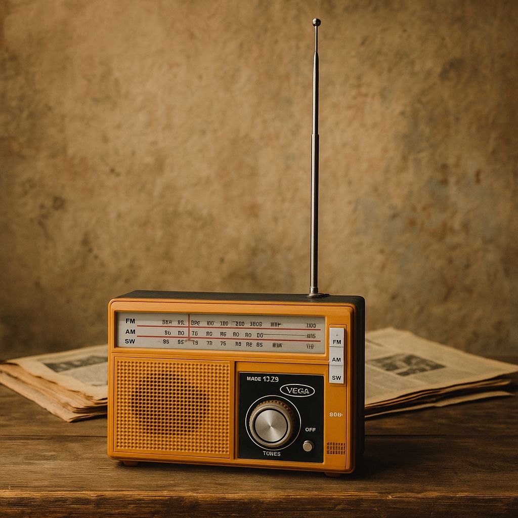 Radio cu aspect vintage - Incarcare solara, lanterna led , card SD