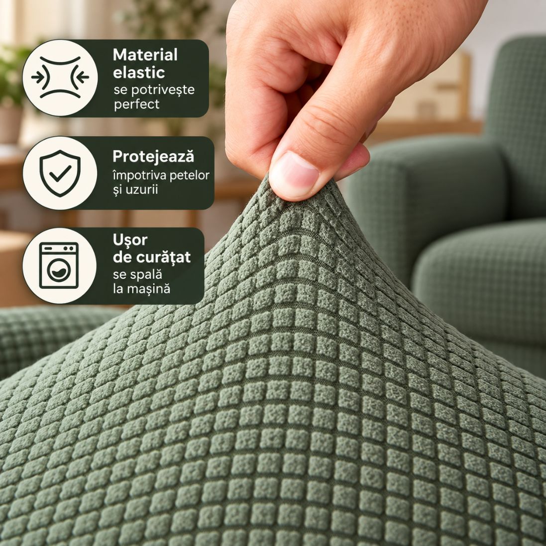 Huse Elastice Universale pentru Fotolii – Ofertă 1+1 GRATIS !! Protecție și Aspect Nou